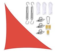NIHUJALE Toldo Parasol, Shade Sail Triangular 5x5x7.1m PES Cloth Awning for Outdoor Garden Terrace Balcony(Orange,3x3x4.3m)