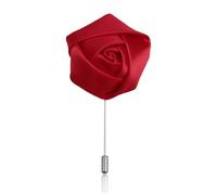 NIIIYTYB - Pin de solapa para hombre, esencial para caballero, hecho a mano, flor roja, rosas, boutonniere de seda, pin de traje de flores rojas, accesorio elegante para hombre, 2*2inch, Poliéster, No