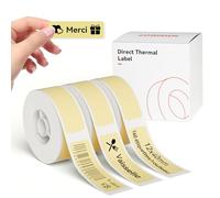 NIIMBOT 3 rollos de etiquetas, etiqueta autoadhesiva para D110 D11 D101 H1S, 12 x 40 mm, amarillo de Brignt