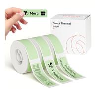 NIIMBOT 3 rollos de etiquetas, etiqueta autoadhesiva para D110 D11 D101 H1S, 12 x 40 mm, verde