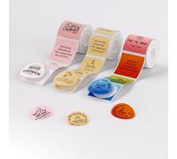 NIIMBOT 3 rollos de etiquetas para etiquetadora B1/B1 Pro/B21/B21 Pro/B2/B2 Pro/B3S,50x50mm rosa,41x41mm multicolores,50x50mm marrón,laminadas térmicas autoadhesivas,impermeables,antiaceite