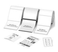NIIMBOT 3 rollos de etiquetas para impresora de etiquetas B1/B21/B3S, blanco, 40 x 30 mm, transparente, 50 x 80 mm, cuadrado blanco 50 x 50 mm