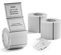 NIIMBOT 3 Rollos Etiquetas de 40 x 30 mm para impresoras de etiquetas B1,B21,B21 Pro y B3S,Impermeables y resistentes al aceite, para el hogar,la escuela y la oficina(Transparente)