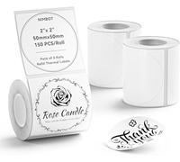 NIIMBOT 3 Rollos Etiquetas de 50 x 50 mm para impresoras de etiquetas B1,B21,B21 Pro y B3S,Impermeables y resistentes al aceite,personalizables y editables para el hogar,la escuela y la oficina