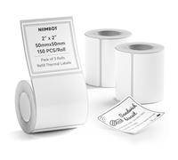 NIIMBOT 3 Rollos Etiquetas de Cuadrado 50 x 50 mm para impresoras de etiquetas B1,B21,B21 Pro y B3S,Impermeables y resistentes al aceite,la escuela y la oficina