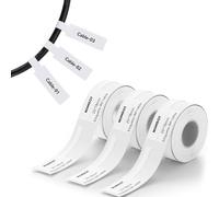 NIIMBOT 3 Rollos Etiquetas para cables,25 x 78 mm,para etiquetadora B1/B1 Pro/B2/B2 Pro/B21/B21 Pro, impermeables y resistentes al aceite,color blanco