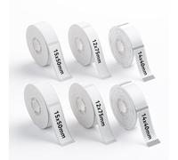 NIIMBOT 6 rollos de etiquetas para D110, D11, D101, H1S, 2 rollos de 15 x 30 mm-130 (blanco), 2 rollos de 12 x 75 mm-95 (blanco), 2 roll-14 x 40 mm-160 (claro)