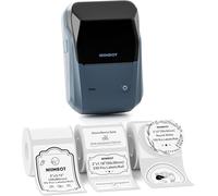 NIIMBOT B1 Etiquetadora con 3 Etiquetas Blancas Autoadhesivas Resistentes al Agua,Impresora Etiquetas Autoadhesivas fácil de Usar para Oficina, hogar y Negocios,App versátil