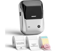 NIIMBOT B1 Etiquetadora con 3 Rollos Etiquetas Blancas Autoadhesivas(Plata)