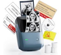 NIIMBOT B1 Pro Etiquetadora Bluetooth con 3 Rollos de Etiquetas Anchas,Impresora de Etiquetas HD 300DPI, impresión Bicolor Rojo y Negro,para Fotos,hogar,Oficina y Negocios (Azul Oscuro)