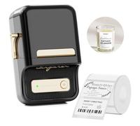NIIMBOT B21 Etiquetadora, Mini etiquetadora térmica sin Tinta Compatible con iOS y Android, para organización doméstica, Negocios, código de Barras, código QR, con 1 Paquete de 50x30mm (Negro)