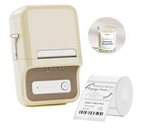 NIIMBOT B21 Etiquetadora, Mini etiquetadora térmica sin Tinta Compatible con iOS y Android, para organización doméstica, Negocios, código de Barras, código QR, con 1 Paquete de 50x30mm (Beige)