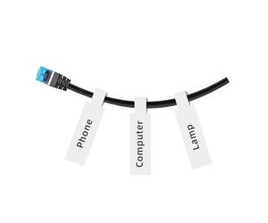 NIIMBOT Cinta adhesiva para etiquetadora de cables (0.47 x 4.3 pulgadas) con autoadhesivo para etiquetadora D11/D110/D101/H1S, 1 rollo de 65 (blanco)