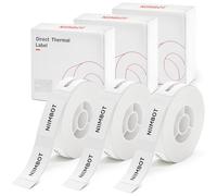 NIIMBOT Cinta de etiquetas de impresora modelo D11/D110/D101, (3 rollos, 0.59 x 1.18 pulgadas/15 x 30 mm), papel de impresión de etiquetas adaptado, repuesto de cinta de etiquetado para oficina y