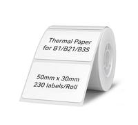 NIIMBOT Cinta de etiquetas térmicas para impresoras B1 B21 B3S, etiqueta de dirección impermeable, autoadhesiva 2" x 1" (50x30 mm), 1 rollo de 230