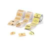 NIIMBOT Etiquetas, 3 rollos compatibles con impresora de etiquetas NIIMBOT B1 B2 B21 Pro B3S, 50 x 50 mm, oro transparente redondo+41 x 41 mm papel de estraza redondo+papel de estraza de 50 x 30 mm