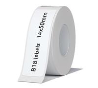 NIIMBOT Etiquetas adhesivas B18, material PET duradero, resistente al agua y a altas temperaturas, conservación a largo plazo, cintas de repuesto solo para impresora B18 (14x50 mm-125, blanco)
