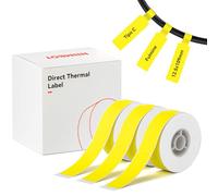 NIIMBOT Etiquetas autoadhesivas para cables compatibles con NIIMBOT D11 D110 D101,etiqueta térmica 12.5 x109mm,3 rollos, etiqueta térmica para reemplazo de oficina en el hogar,Amarillo