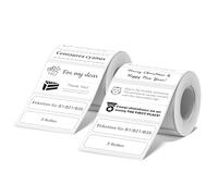 NIIMBOT Etiquetas autoadhesivas para impresora de etiquetas B21/B1/B3S, 50 x 15 mm (2 filas), cinta térmica para oficina, escuela, 460 etiquetas/rollo (2 rollos, blanco)