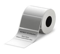 NIIMBOT Etiquetas de transferencia térmica M2/M3, resistentes al agua y al aceite, resistentes a bajas y altas temperaturas, para oficina en casa, pequeñas empresas y organizaciones, plata cepillada