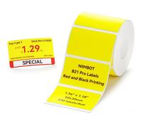 NIIMBOT Etiquetas para B21 Pro/B2 Pro/B1 Pro,etiquetas imprimibles en rojo y negro,50 x 30 mm,230 cintas/rollo,etiquetas adhesivas,aplicables a etiquetas para etiquetas de tiendas/ropa,amarillo
