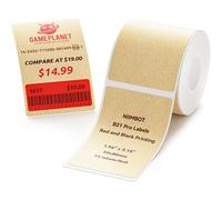 NIIMBOT Etiquetas para B21 Pro,Etiquetas con impresión en rojo y negro,50x80mm 95 Cintas/Rollo Etiqueta Autoadhesiva,Aplicable a Tienda/Etiquetas de Ropa/Señales de Advertencia-Color Papel Kraft