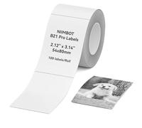 NIIMBOT Etiquetas para B21 Pro,etiquetas de impresión rojas y negras,54 x 80 mm,95 cintas/rollo,ideales para tiendas, ropa, señales de advertencia y etiquetas de nombre,Blanco