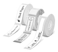 NIIMBOT Etiquetas para D110 D11 D101 H1S, etiquetas térmicas autoadhesivas 12 x 40 mm (blanco), 14 x 30 mm (transparente), 12,5 x 74 + 35 mm (cable blanco), paquete mixto de 3 rollos