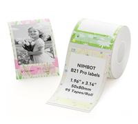 NIIMBOT Etiquetas solo para etiquetadora B21 Pro, papel térmico 50 x 80 mm, etiquetas adhesivas de papel térmico para fotos/tarros/especias/documentos-Jardín de impresiones
