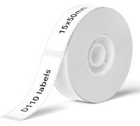 NIIMBOT Etiquetas térmicas adhesivas para etiquetadora NIIMBOT D110 D11 D101 H1S, 15 x 50 mm, 125 etiquetas, blanco