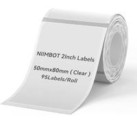NIIMBOT Etiquetas Térmicas Adhesivas para NIIMBOT Etiquetadora B1,B21,B21 Pro y B3S (50 x 80 mm), 95 etiquetas, Impermeables y resistentes al aceite, para el hogar y Pequeña empresa(Transparente)