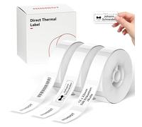 NIIMBOT Etiquetas térmicas autoadhesivas, 12 x 22 mm, papel térmico compatible con la impresora de etiquetas D110 D11 D101, 260 etiquetas/rollo (3 rollos, blanco)