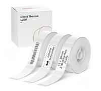 NIIMBOT Etiquetas térmicas autoadhesivas, 12 x 30 mm, papel térmico compatible con la impresora de etiquetas D110 D11 D101, 210 etiquetas/rollo (3 rollos, blanco)