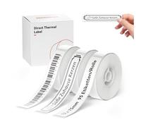 NIIMBOT Etiquetas térmicas autoadhesivas, 12 x 75 mm, papel térmico compatible con la impresora de etiquetas D110 D11 D101 H1S, 95 etiquetas/rollo (3 rollos, blanco)