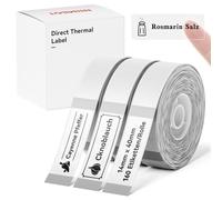 NIIMBOT Etiquetas térmicas autoadhesivas, 14 x 40 mm, papel térmico compatible con la impresora de etiquetas D110 D11 D101, 160 etiquetas/rollo (3 rollos, transparentes)