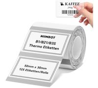 NIIMBOT Etiquetas térmicas autoadhesivas B1/B21/B3S para escuela, hogar, oficina, pequeñas empresas (transparentes, rectangulares, 50 x 30 mm)