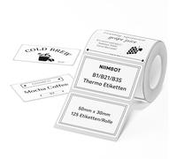 NIIMBOT Etiquetas térmicas autoadhesivas, cinta de etiquetas B1/B21/B3S de papel para escuela, hogar, oficina, pequeñas empresas (Rectángulo blanco-50 x 30mm)