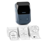 NIIMBOT Máquina etiquetadora B1 con cinta, impresora de etiquetas con 3 rollos de papel de etiquetas, etiqueta blanca de 50 x 30 mm, etiqueta blanca de 50 x 80 mm, etiqueta blanca redonda de 50 x 50