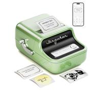 NIIMBOT Máquina para etiquetar con 1 Rollo de Cinta Libre B21S Vintage de 50mm de Ancho, Impresora térmica de Etiquetas de Negocios (Verde)