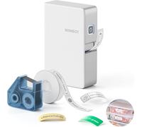 NIIMBOT N1 Impresora de Etiquetas,tecnología de Transferencia térmica,Etiqueta Permanente,etiquetadora portátil con Cartucho de Cinta Negra y Etiquetas Blancas,admite impresión Multicolor