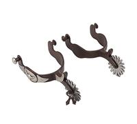 Niiyen 2 PCS Cowboy Horse Spurs, Stainless Steel Horse Spurs for Men Women, Outdoor Garden Retro Spurs Saddlery Equipment, with Cow Icon