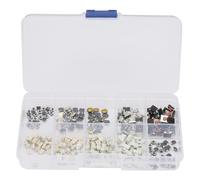Niiyen 250pcs 10 tipos Botón de inicio micro variado, botón táctil de botón Micro Switch, Tacto Touch Switches Kit con caja