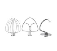 Niiyen Accesorio para batidora de pie, 3 Piezas, batidor Plano de Acero Inoxidable, Gancho para Masa, látigo de Alambre, Accesorios para batidora con Cabezal inclinable, para