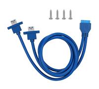 Niiyen Cable de Datos USB3.0, USB3.0 19PIN A 2AF Cable de Montaje en Panel de Placa Base Frontal con Orificio de Tornillo Apto para WinXP/2003/VISTA/2008/Win 7/WIN8 32/64(0,8 m)