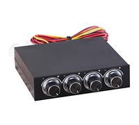 Niiyen Controlador de Velocidad del Ventilador, Controlador de Velocidad del Ventilador Que Reduce el Calor con LED Azul para computadora, Interfaz de Unidad de Disquete de 4 Canales y 3,5 Pulgadas