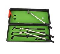 Niiyen Golfers Pen Set, Ergonomic Sushing Simulated, Mini Desktop Golfers Ball Pen con putting verde, bandera, 3 bolígrafos de clubes de golf y 2 pelotas