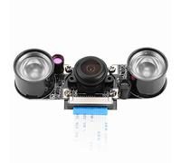 Niiyen Módulo de cámara para Lente Ojo de pez Gran Angular Raspberry Pi 3/2/B con luz de Relleno, cámara Gran Angular con luz de Relleno Raspberry Pi 3/2/B