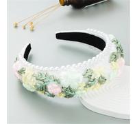 Niiyyjj Diademas acolchadas para mujer, con bisel ancho, diadema gruesa con flores bordadas GN8