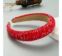 Niiyyjj Diademas acolchadas suaves para mujer, con diamantes de imitación, serie roja, accesorios para el cabello, para fiestas, bodas, FG353