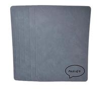 Nikalaz Juego de 6 manteles individuales hechos de cuero reciclado (18 x 13 pulgadas, gris sucio)